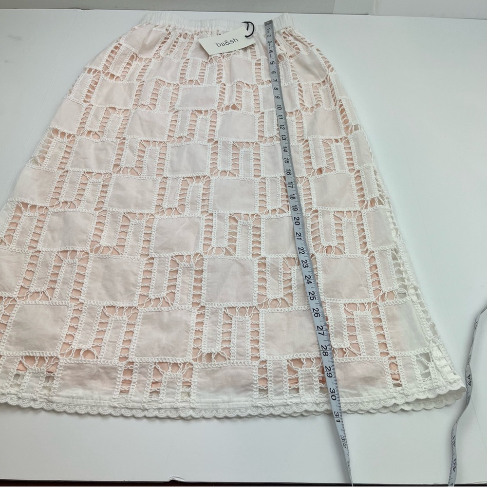 Ba&sh Anira Skirt Off White Pull-On Lined Womens Size‎ XS Cotton NEW *TINY FLAW - Picture 14 of 16